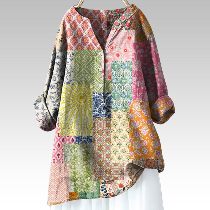 Delia | Lange Blumenbluse mit Premium-Qualität