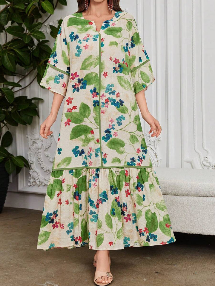 Flora | Floral Print Ruffle Dress