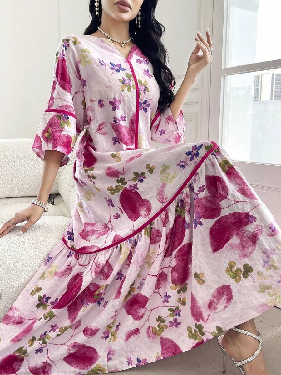 Flora | Floral Print Ruffle Dress