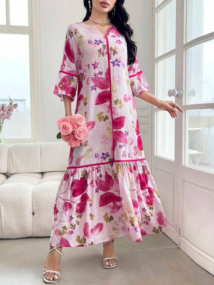 Flora | Floral Print Ruffle Dress