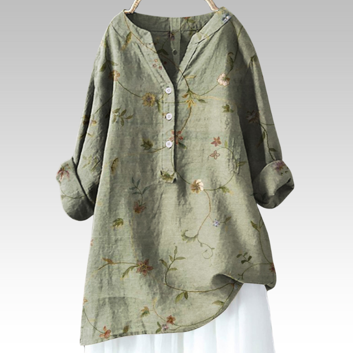 Senta | Lange Blumenbluse mit Premium-Qualität