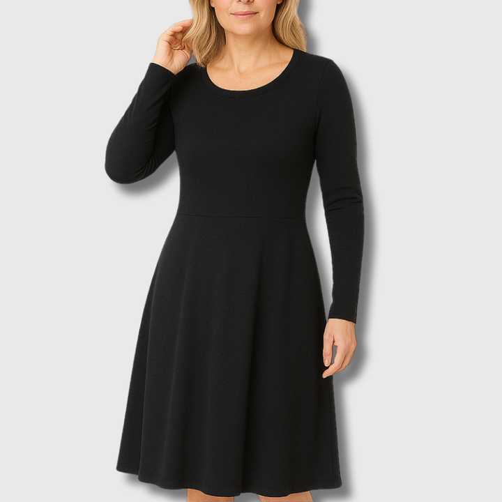 Ava | Classic Long-Sleeve Fit & Flare Dress
