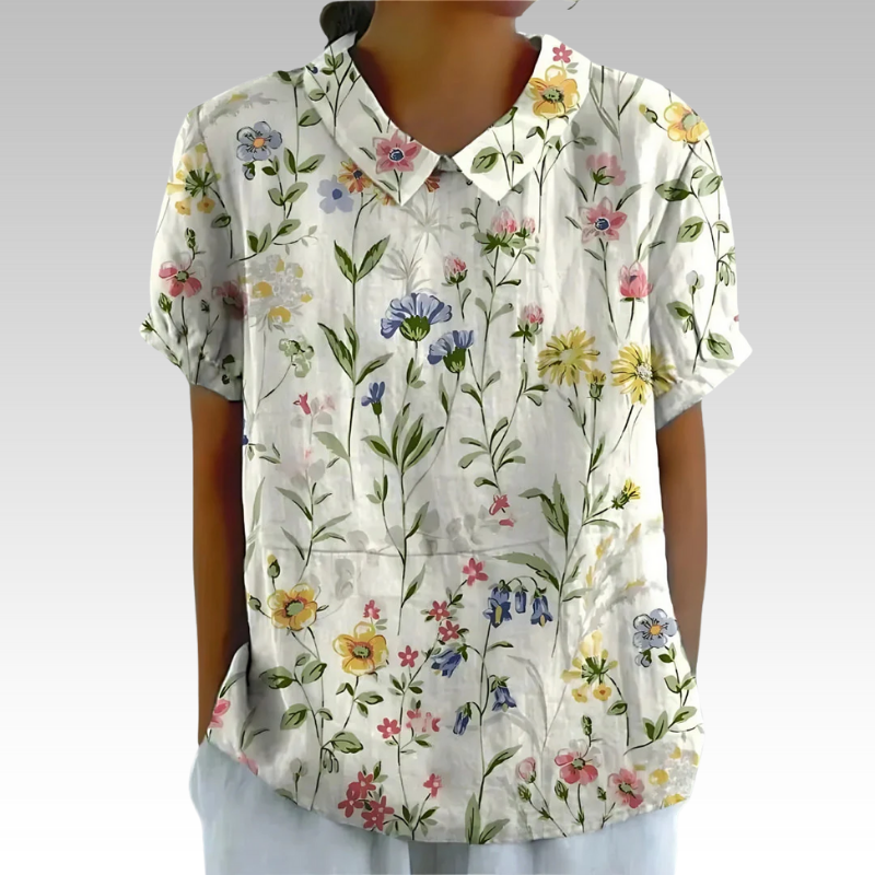 Linzie | Florale Französische Vintage-Bluse