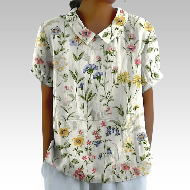 Linzie | Florale Französische Vintage-Bluse