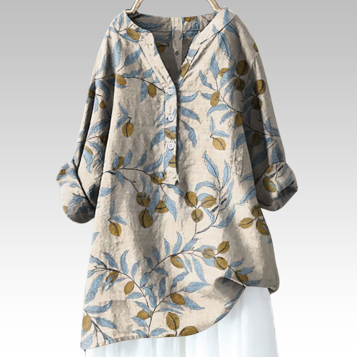 Andrea | Lange Blumenbluse mit Premium-Qualität