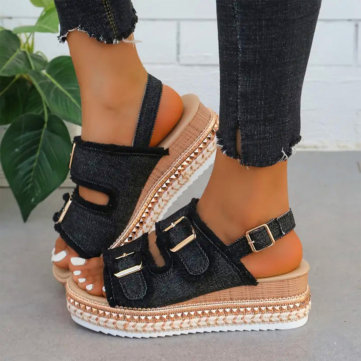 Ayla - Denim Casual Wedges