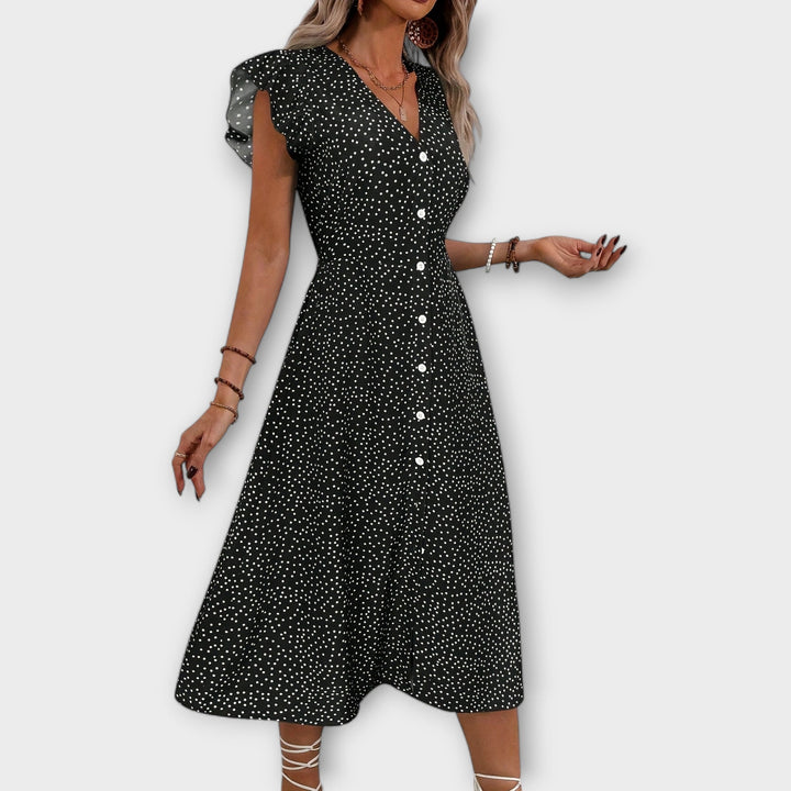 Chic Polka Dot Midi Dress