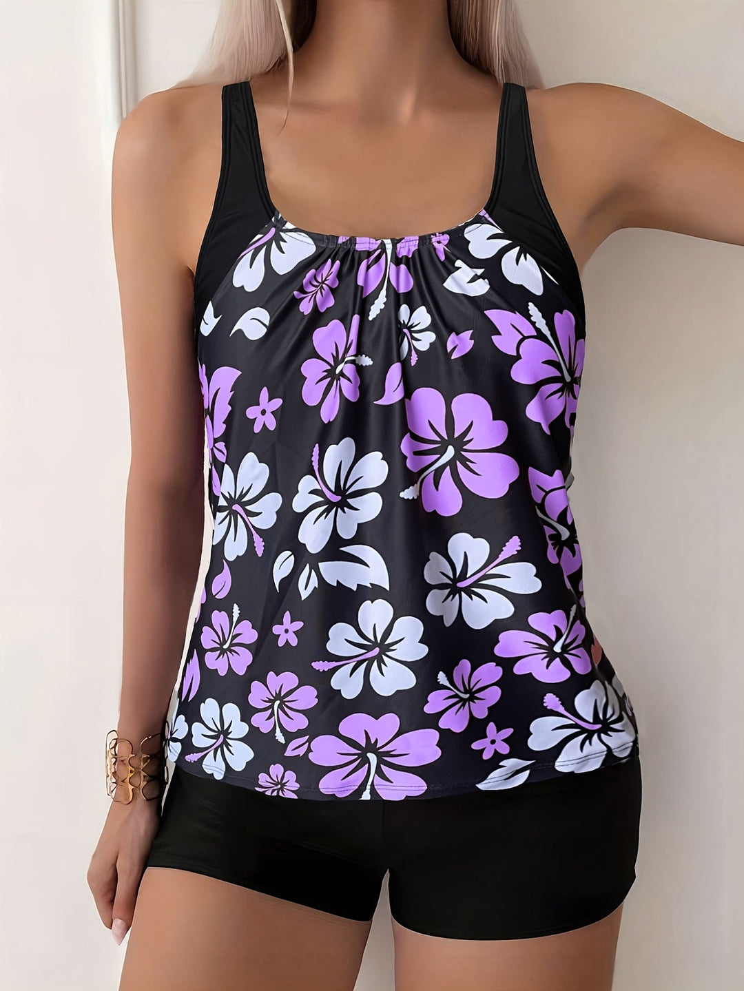 Elena | Floral Print Tankini Set