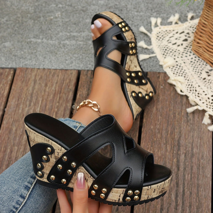 Ravella™ | Studded Wedge Sandals