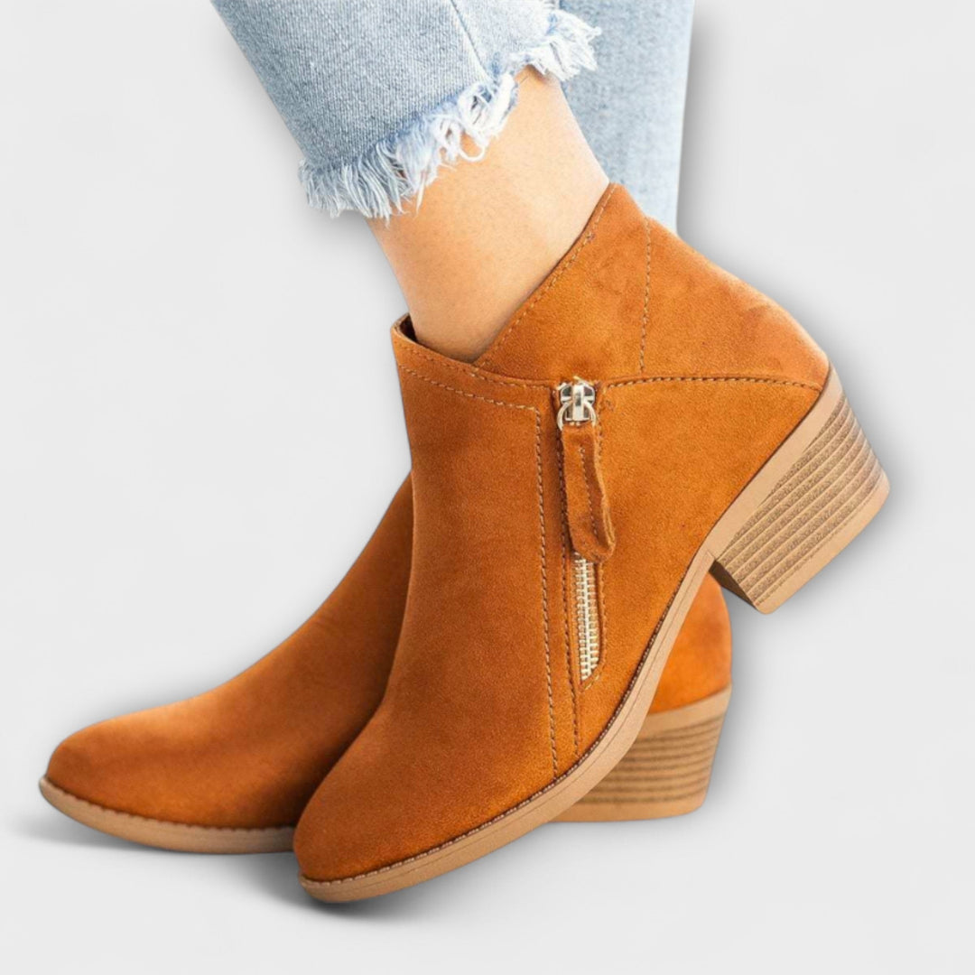 Larisa™ – Suede Boots with Block Heel