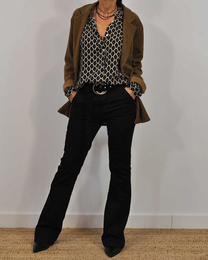 Christiane | Geometrische Bluse mit Premium-Qualität