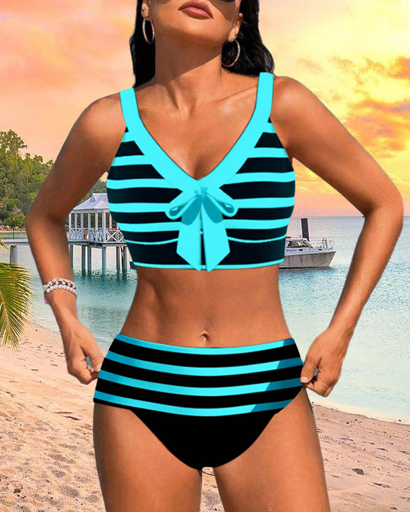 True Aussie™ | Striped High-Waisted Bikini