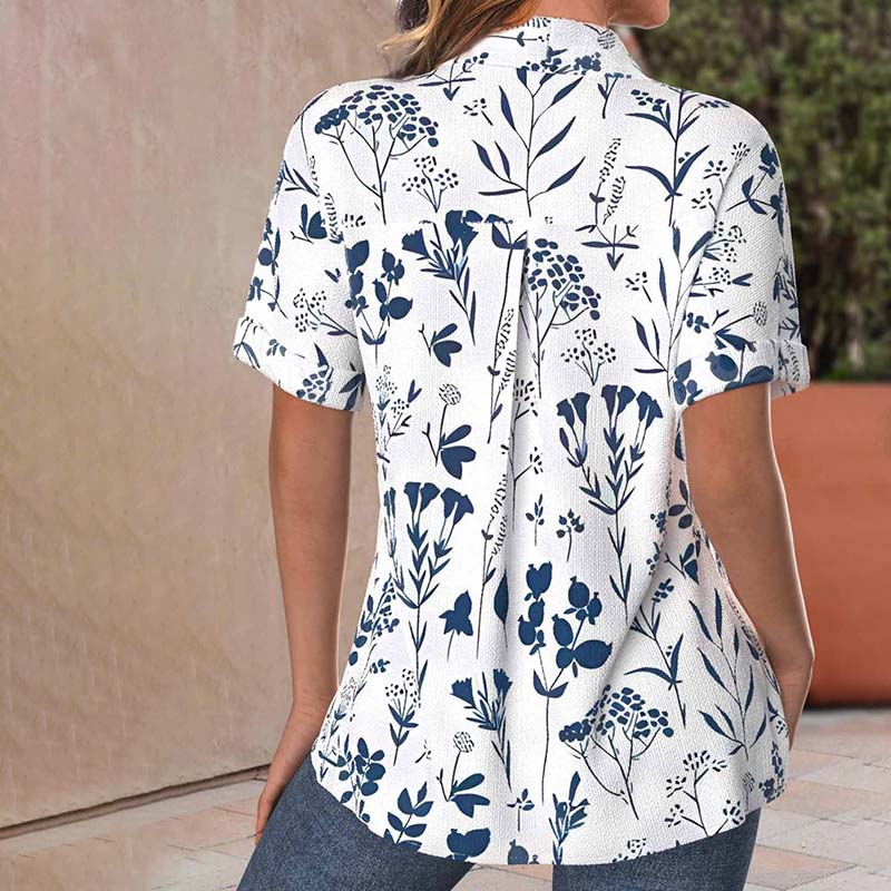 Betsy™ | Casual Leaf Print Blouse