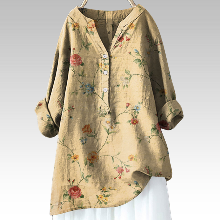 Ramona | Lange Blumenbluse mit Premium-Qualität