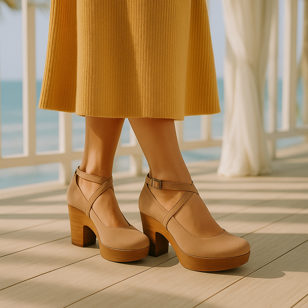 Teresa™ | Elegant Wedge Heels with Closed Toe & Ankle Strap