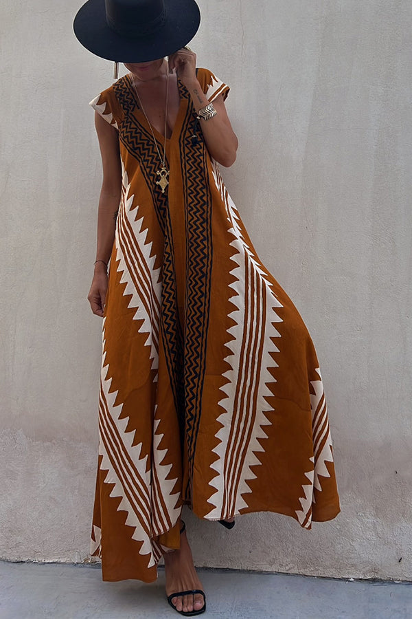 Camille | Casual Bohemian Dress with V-Neck