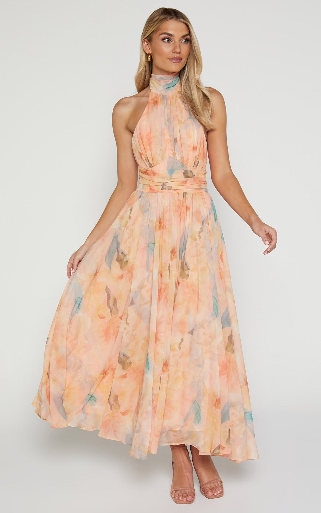 Aria | Halter Artistic Maxi Dress