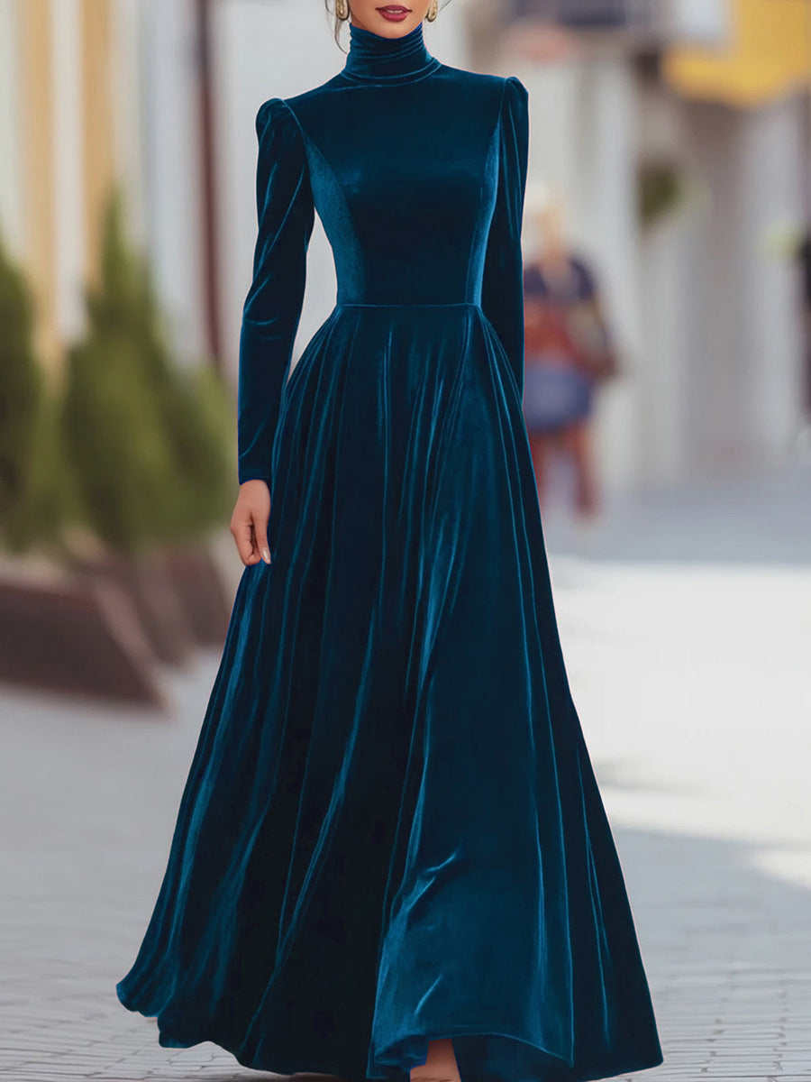 Eleanor | Velvet Mock-Neck Maxi Dress