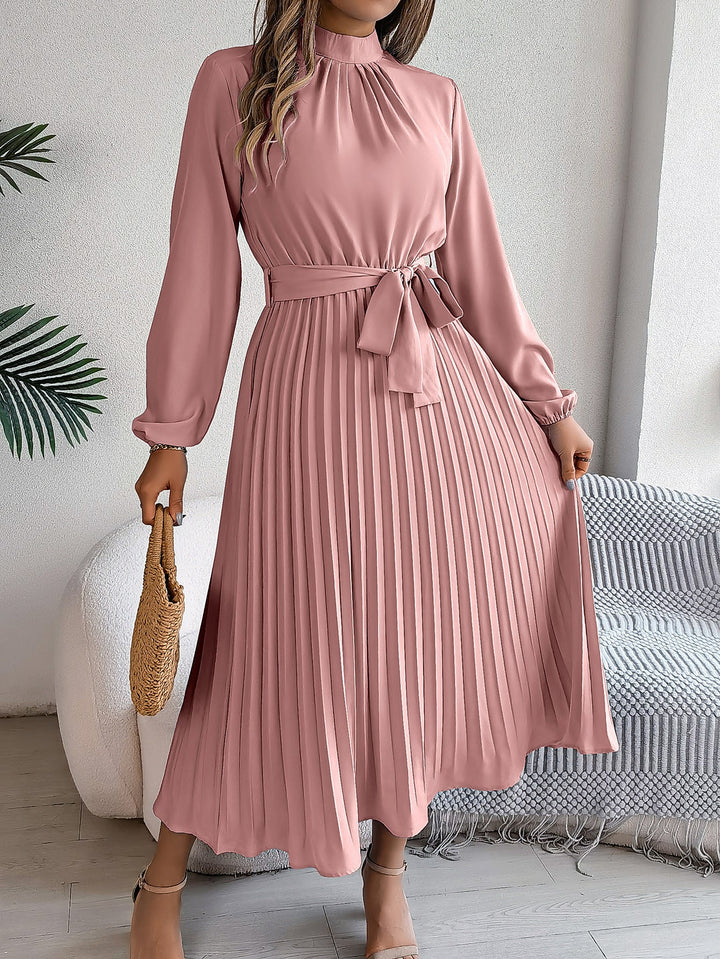 Priscilla | Pleated Belted Maxi Dress