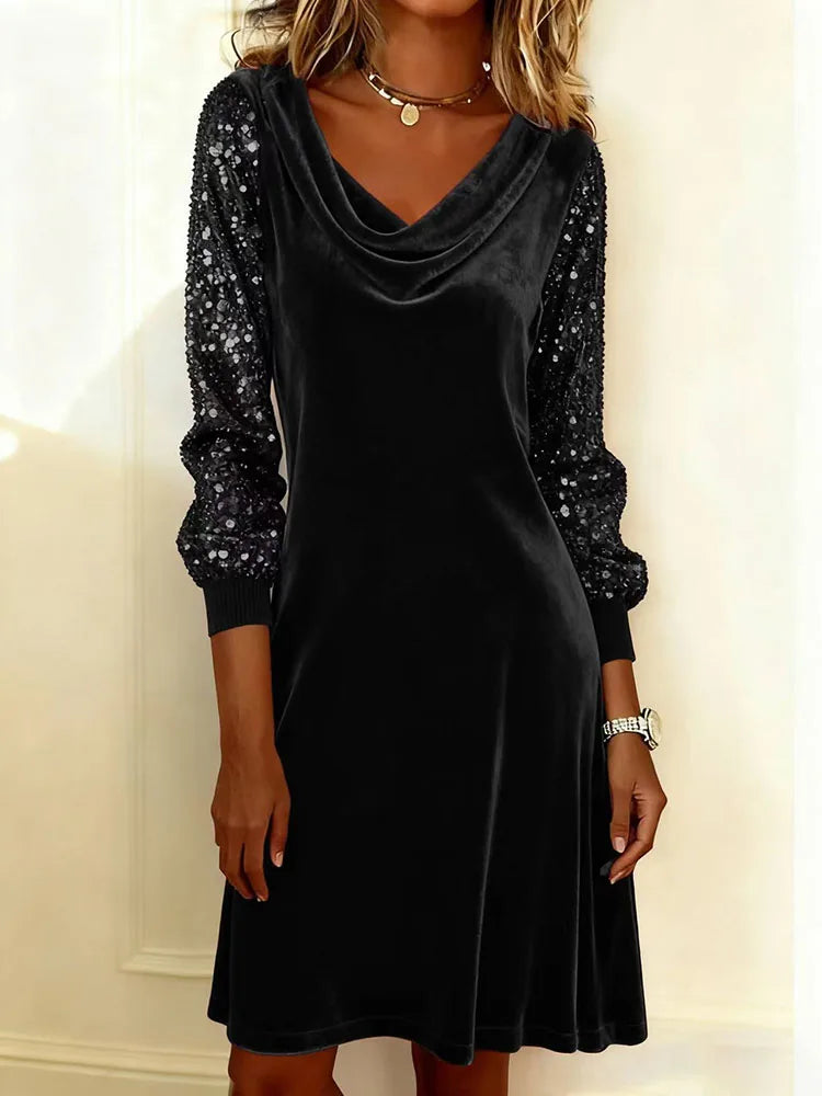 Lucinda | Velvet Sparkle Sleeve Dress