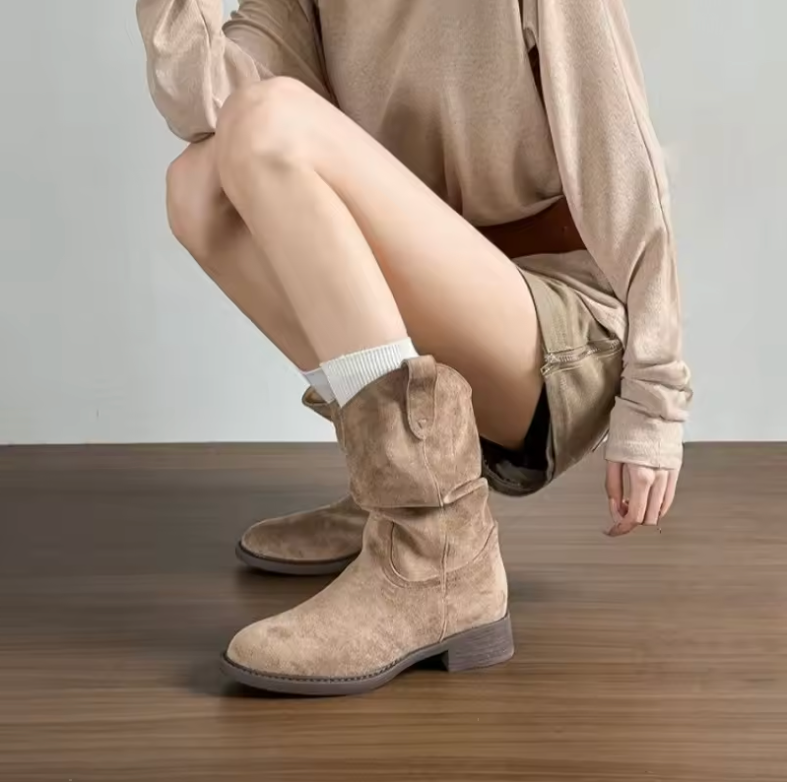 Retro Western Cowboy Short Boots