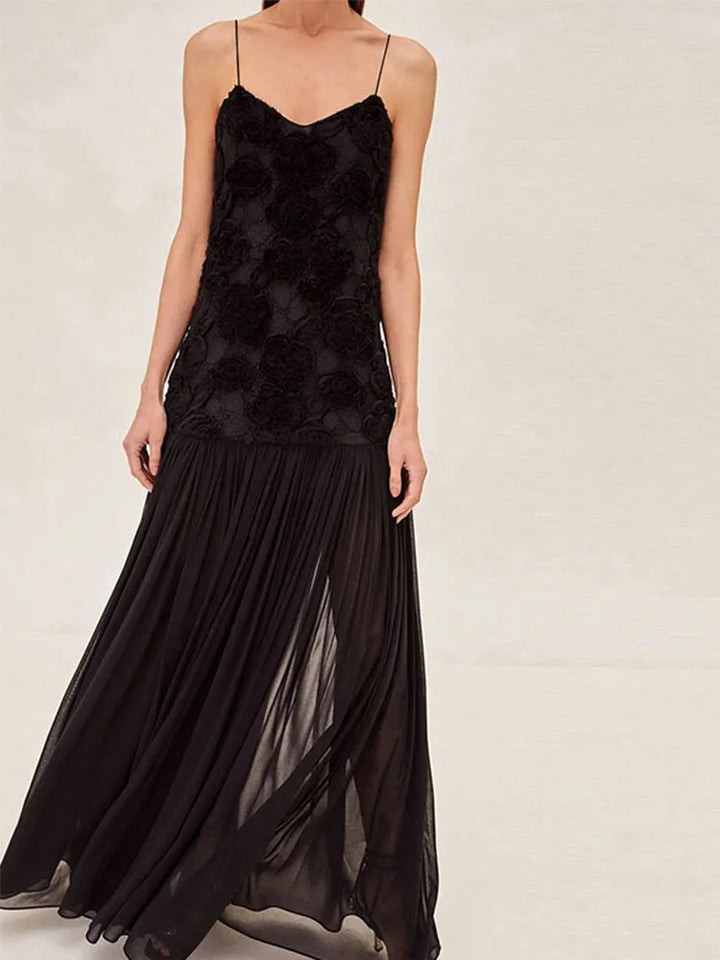 Liora | Black Dress & Floral Grace