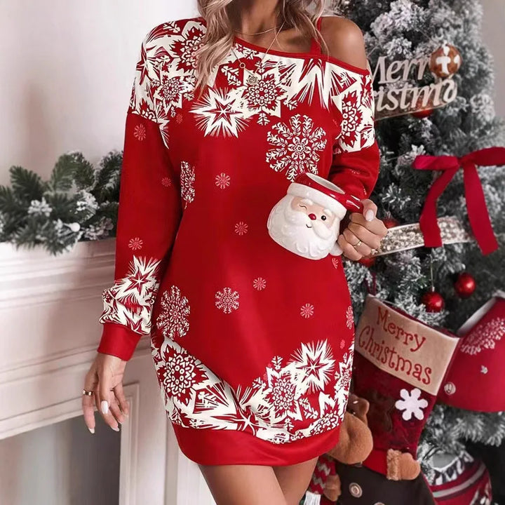 Avery | Snowflake Holiday Sweater Dress