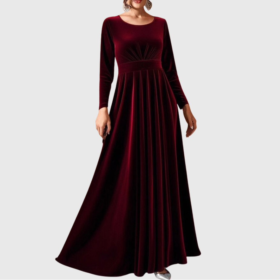 Beatrice | Long-Sleeve Velvet Maxi Dress