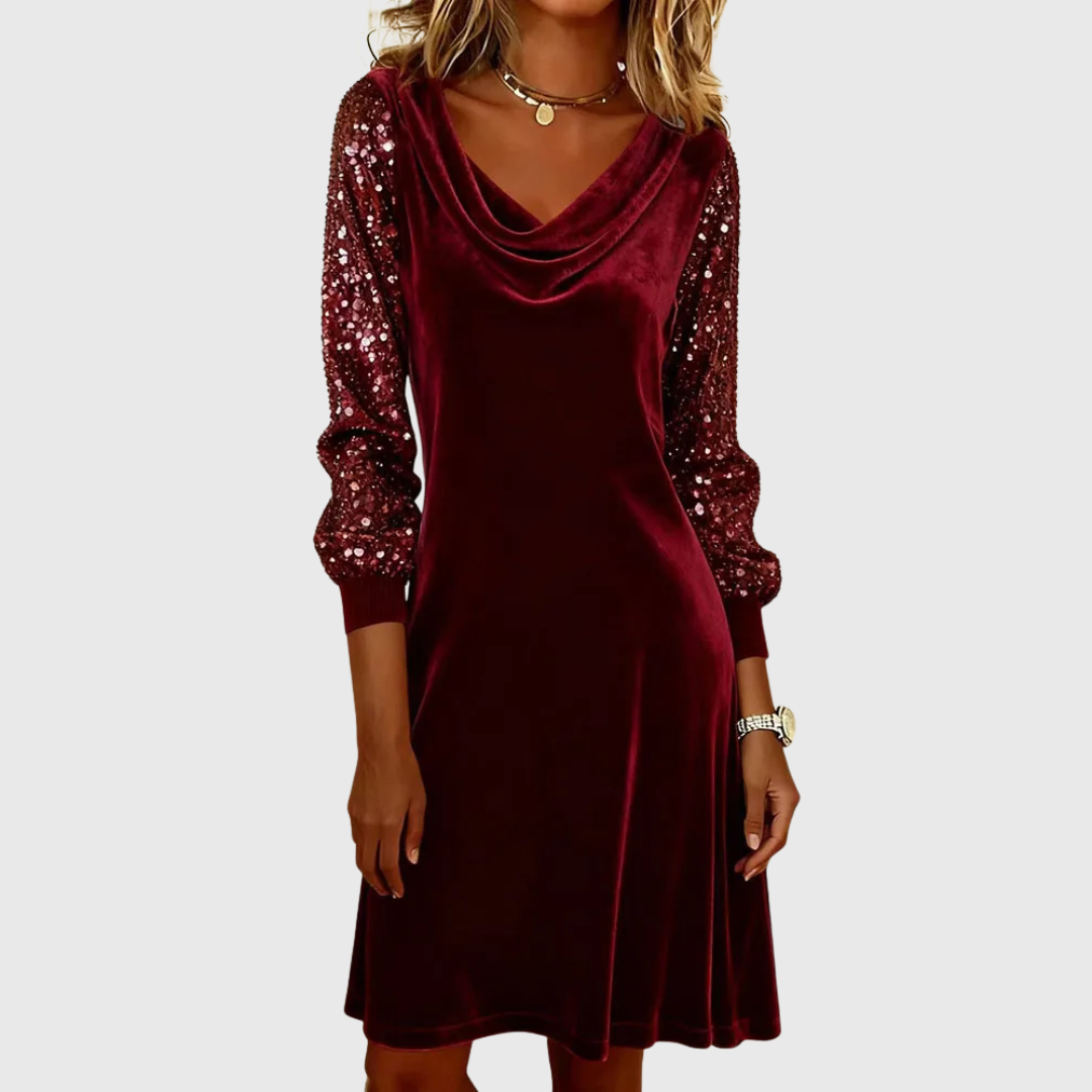 Lucinda | Velvet Sparkle Sleeve Dress