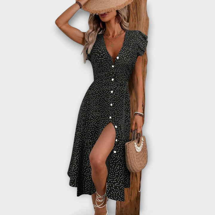 Chic Polka Dot Midi Dress