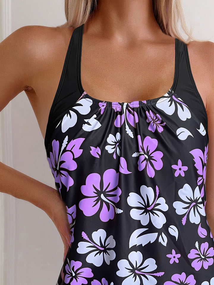 Elena | Floral Print Tankini Set