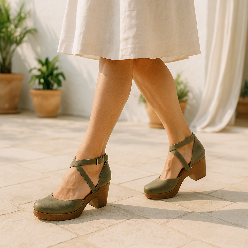 Teresa™ | Elegant Wedge Heels with Closed Toe & Ankle Strap