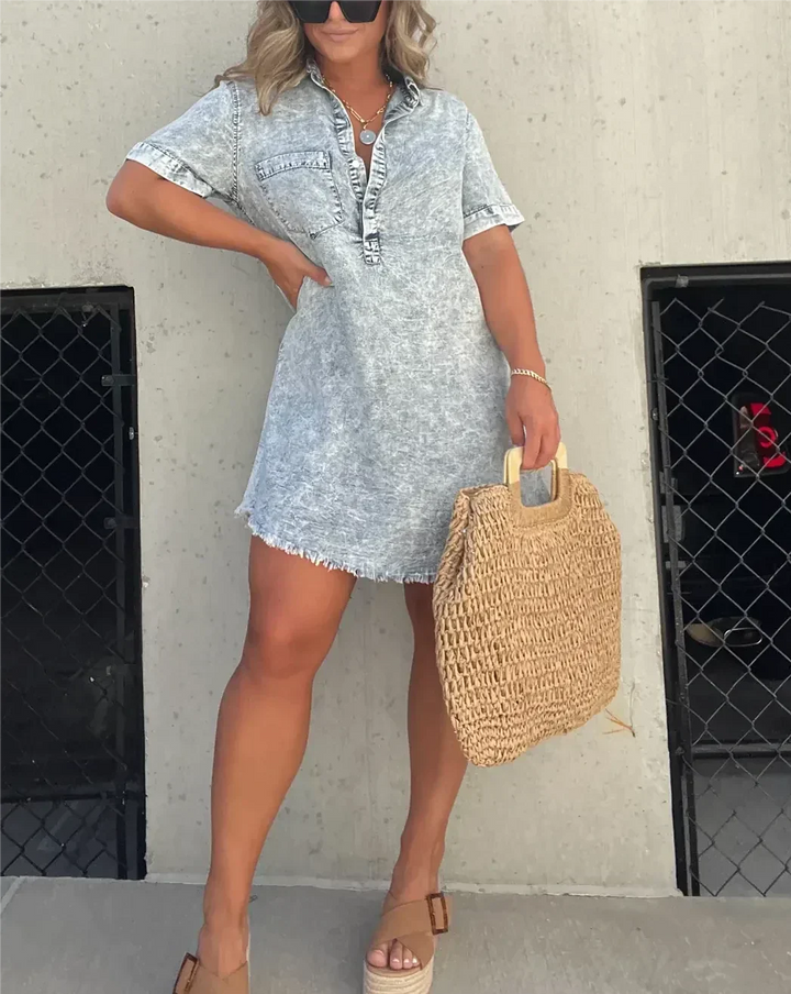 Inès | Fitted Denim Dress