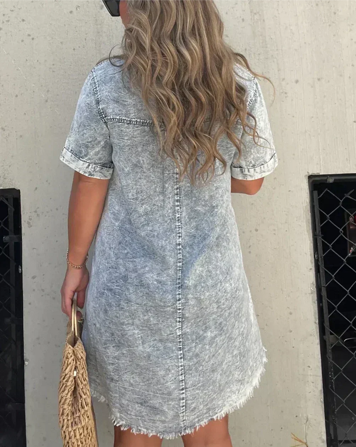 Inès | Fitted Denim Dress
