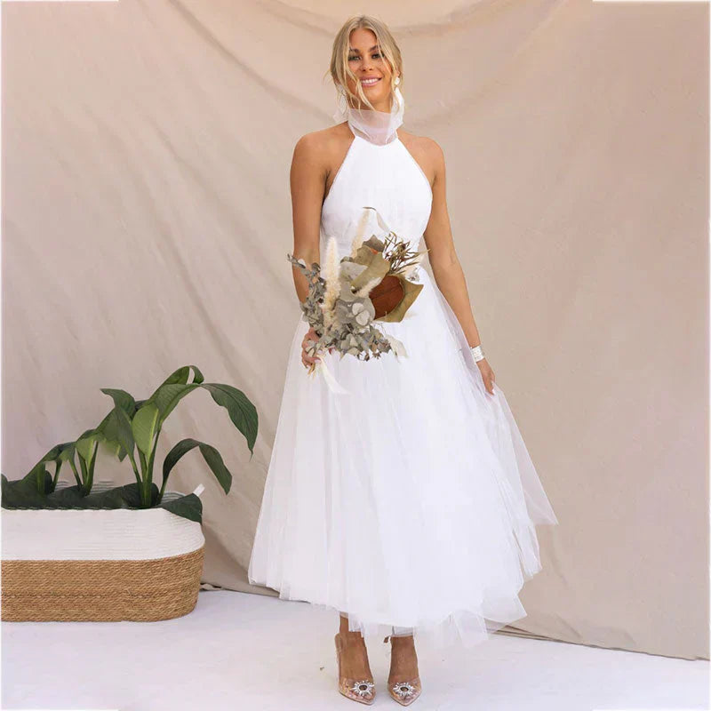 Pearlina - Sleek Mesh High Neck Dress