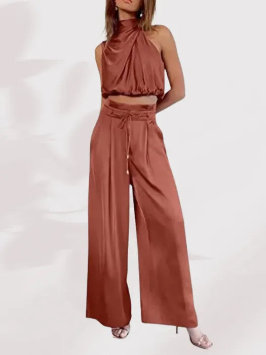 Adelina | Two-Piece Satin Set