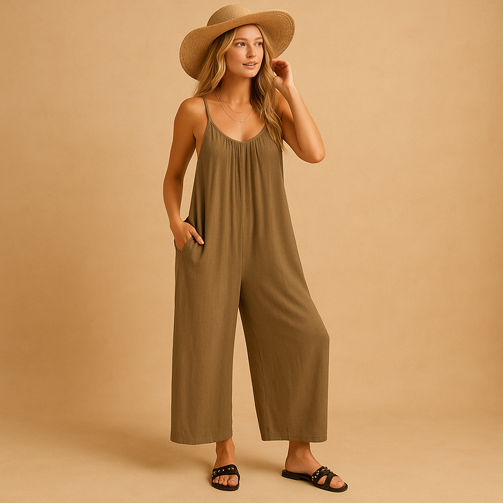 Elena | Women's Summer Sleeveless Jumpsuit with Adjustable Straps